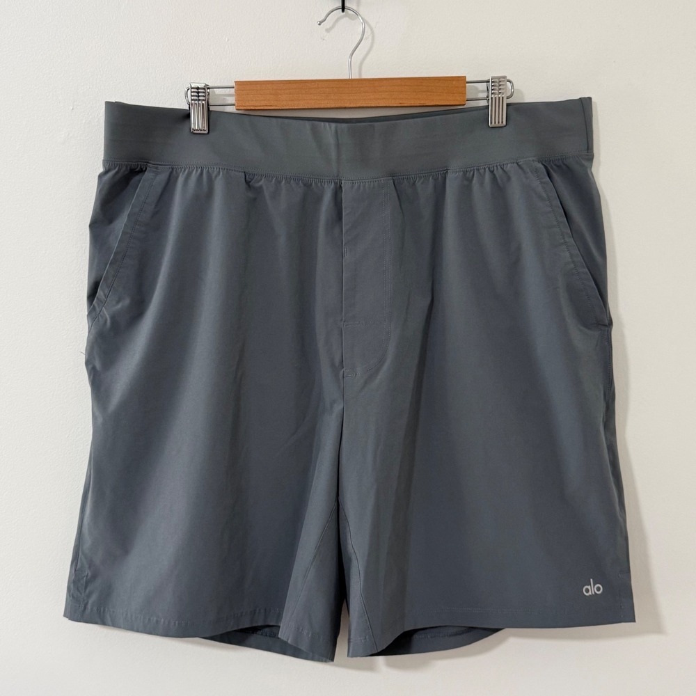 Alo Repetition Shorts Mens XXL Gray Athletic Gym Workout Training Activewear